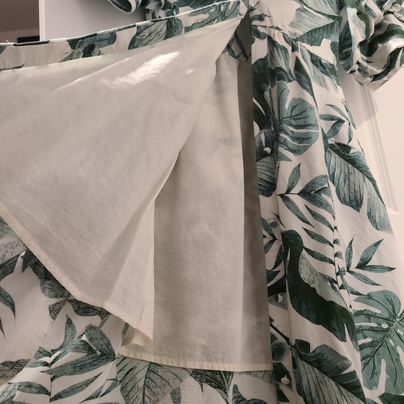 Johanna Ortiz x H&M Linen Blend Green Palm Leaf Dress - Picture 4 of 6